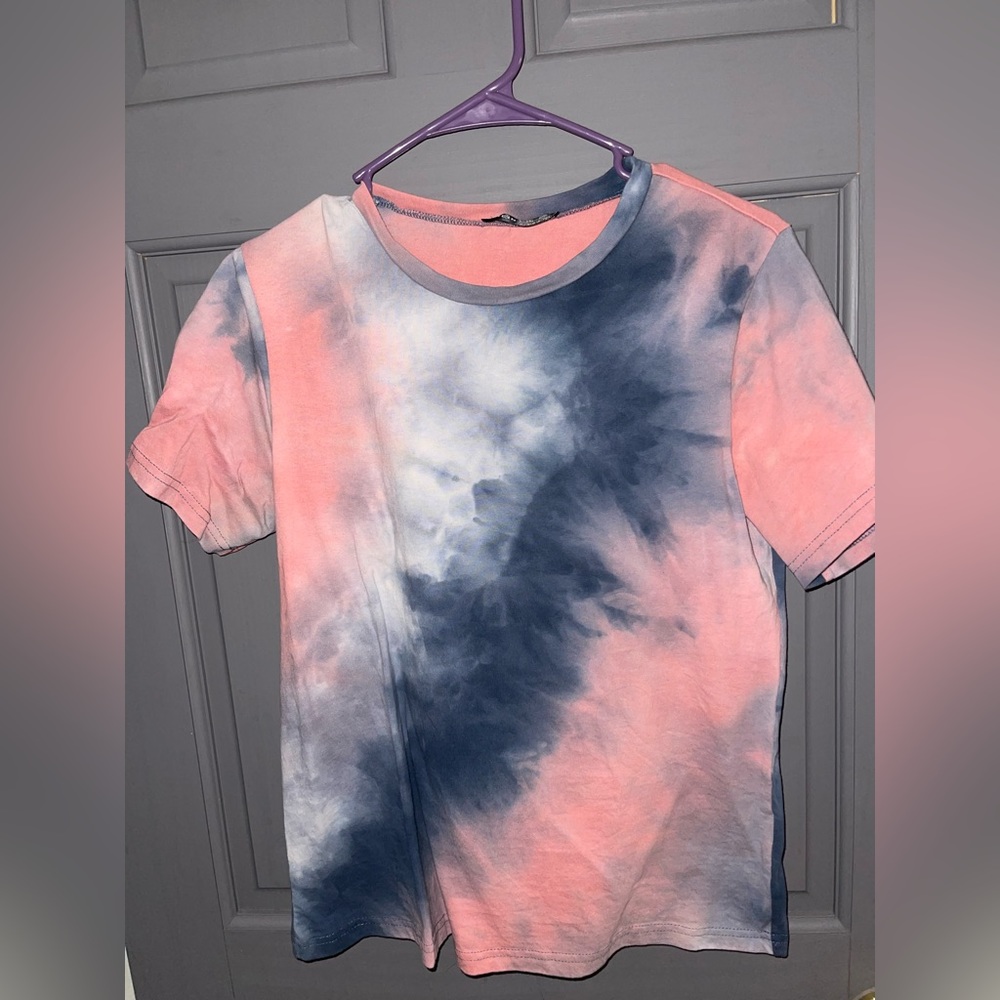 Shein pink and blue Tye-Dye T-shirt